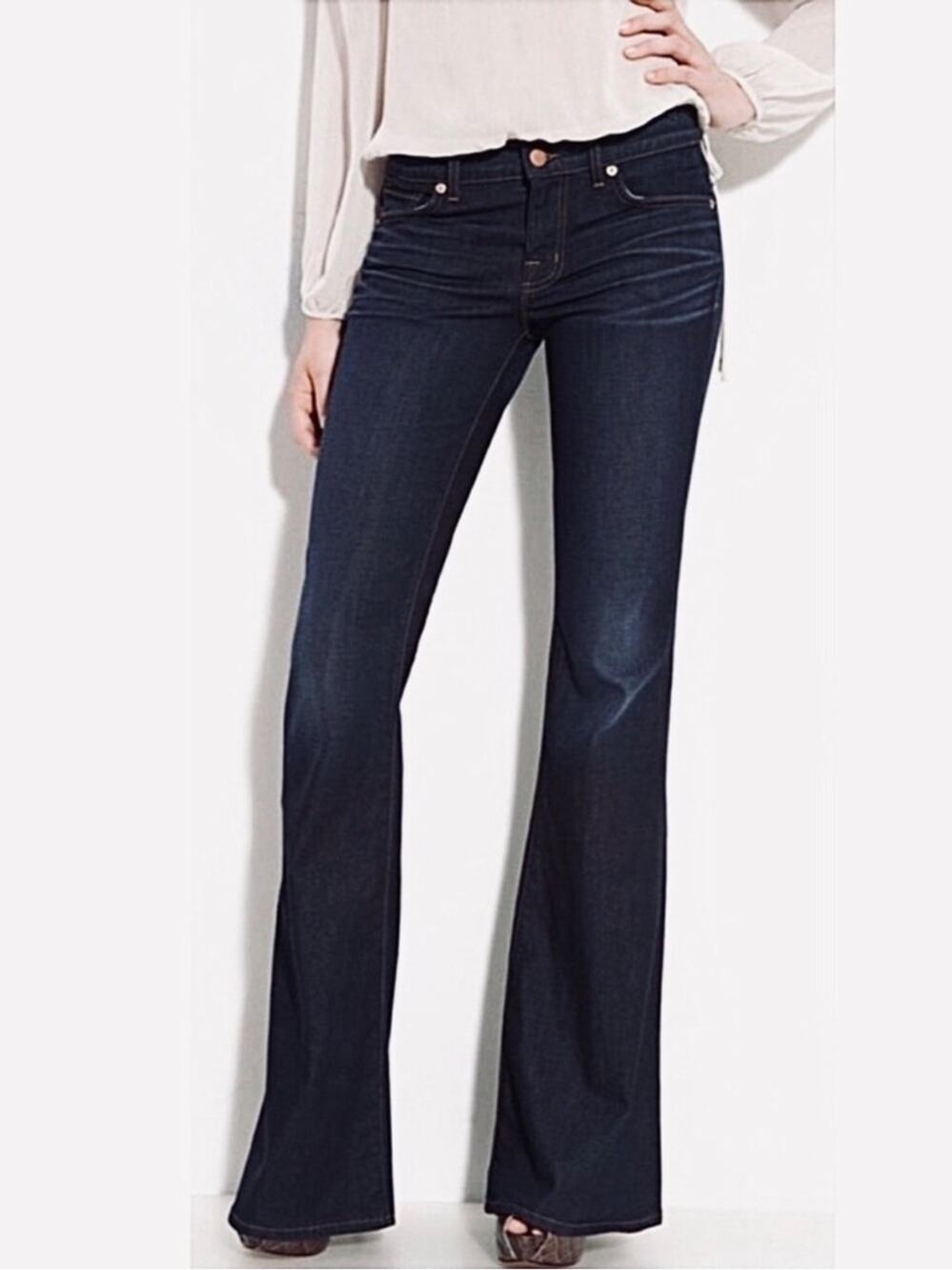 J Brand Babe Flare Jeans in Starless Dark Wash